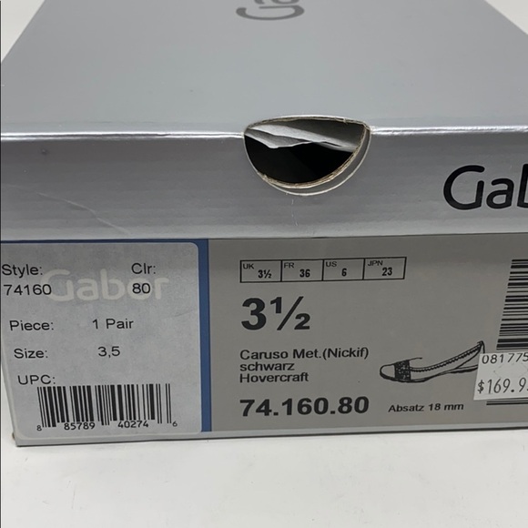 Gabor Black Bling Flats faux fur lined 74.160.80 - Picture 11 of 11